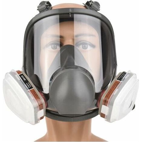 Respirator Mask, Reusable Respiratory Protection Mask Kit, Dustproof, Chemical Gas Mask with Protective Glasses for Painting Work, DIY Sanding (1/4)