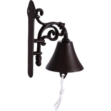 Sonnette Murale Rétro en Fonte Vintage, Cloche Manuelle Rustique, Finition Résistante, Décoration Jardin et Maison, Sonnette Suspendue à Manivelle, Style Ferme Ancienne (1/5)
