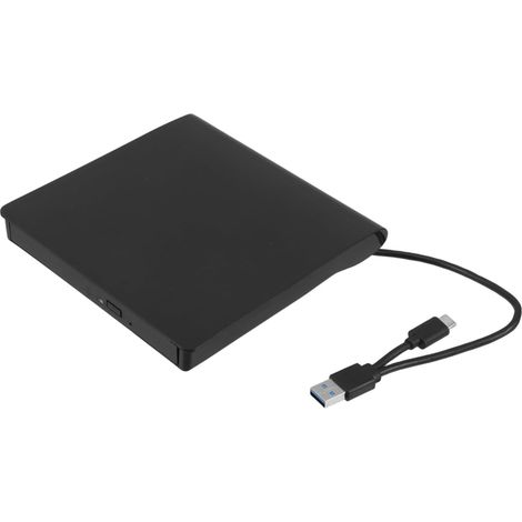 Graveur/lecteur CD/DVD externe USB Type-C, design compact léger, compatible musique/films