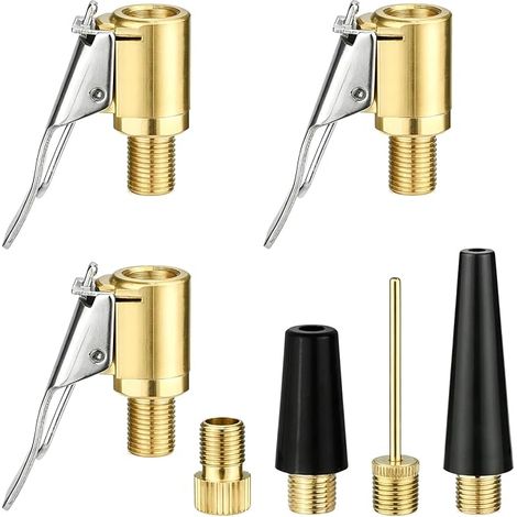 Valve pour gonfleur Pneu Voiture et vélo, Bouchon Valve Pneu et Adaptateur Valve vélo, Outil Portable pour Maison et Voyage