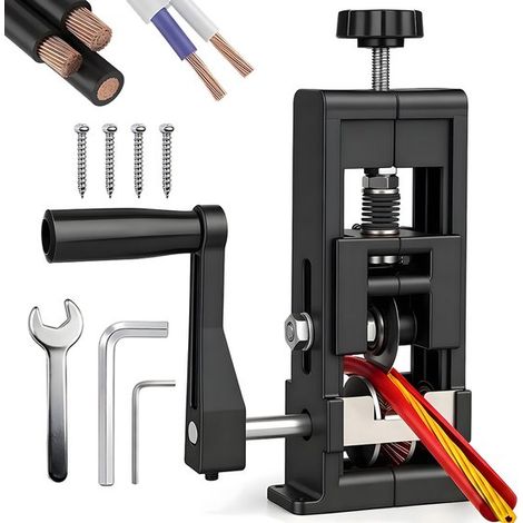 Machine à dénuder - Dénudeur de fil manuel - Pour câbles de 1 à 25 mm - Utilisation manuelle ou avec perceuse - Profondeur de coupe réglable - ABS durable et acier au carbone - Pour recyclage de câble (1/5)
