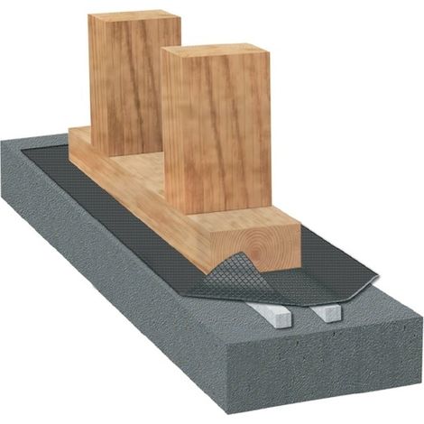 Bande d'arase en PEHD avec 2 bandes de mousse imprégnée – Étanchéité à l'eau et à l'air – Longueur 24 m – Largeur 36,5 cm – Salola