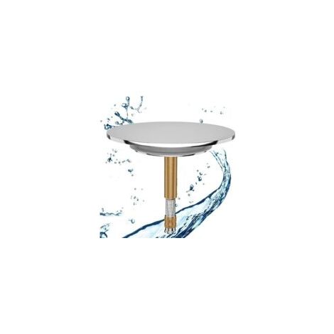 Tappo universale per vasca da bagno Ø 72 mm – Ottone temprato con finitura cromata – Doppia guarnizione in silicone – Altezza regolabile 32-52 mm – Antiruggine – Crezuo