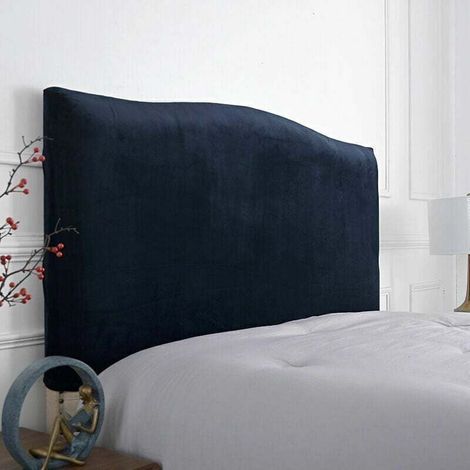 Housse Élastique Pour Tête De Lit 150 Cm Bleu Marine Adaptable 140 À 170 Cm (1/4)