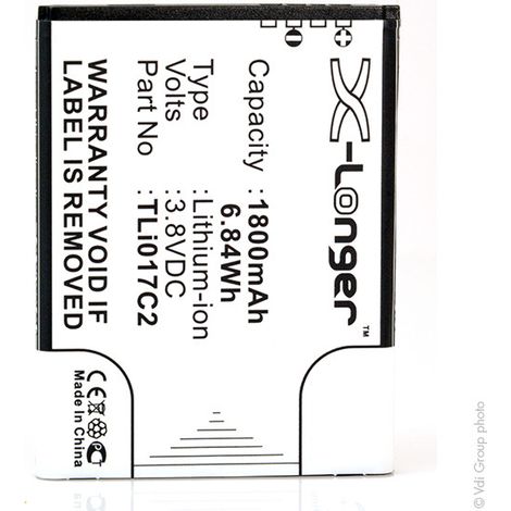 NX - Batterie téléphone, smartphone, GSM pour Vodafone 3.8V 1800mAh - TLI017C2