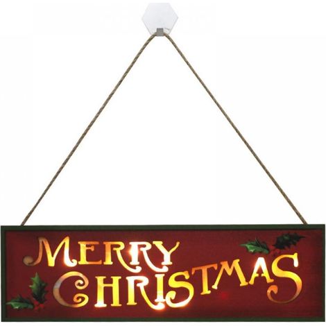 Panneau De Porte De Noël Avec Lumière - Bois Contreplaqué - Pour Intérieur Et Extérieur - 35 X 10 5 X 0 7 Cm - 1 Pièce (1/5)