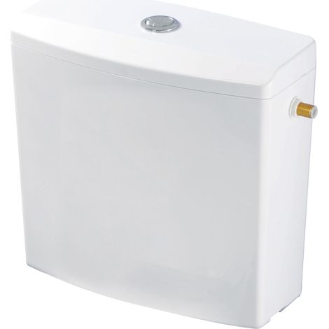 Réservoir Iseo Clean bas apparent avec kit de chasse d'eau complet, Wirquin 50720024, blanc