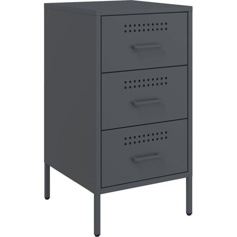 Maison Exclusive - Nachttisch Anthrazit 36x39x68 cm Stahl