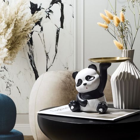 Statue - THE CONCEPT FACTORY - Kawaii - Vide-poche - Noir et Blanc et Or (1/4)