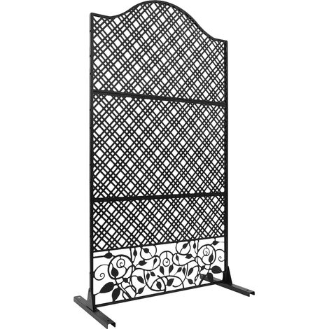 Mampara de privacidad, diseño independiente, panel hueco decorativo, color negro. (1/2)