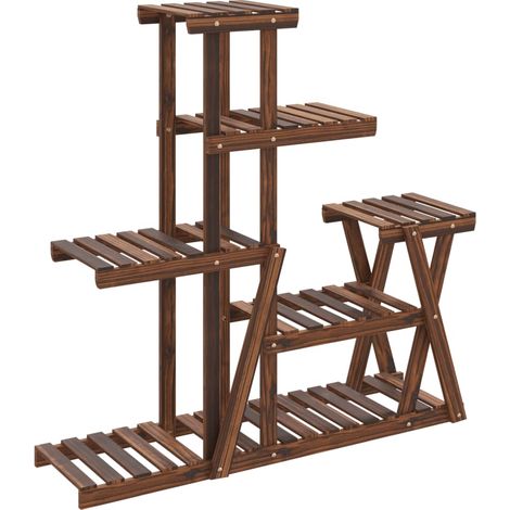 Soporte para flores mueble para plantas 95 x 25 x 96 cm madera maciza de abeto marrón 020045223 (1/5)
