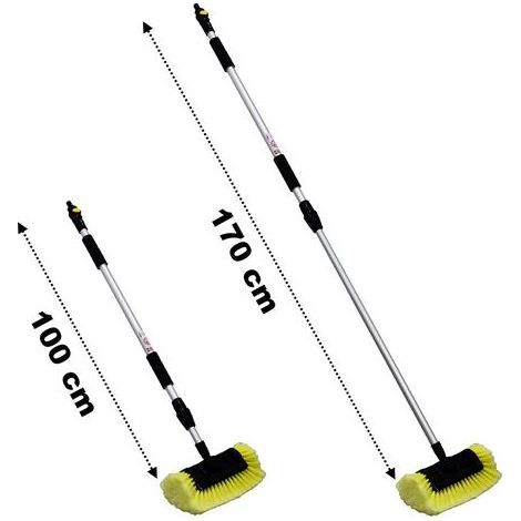 Balai brosse de lavage télescopique avec raccord tuyau - Longueur 1.70 mètres (1/5)