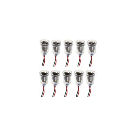 10PCS E10 Lampes Base LED Montage à Visser Petites Ampoules Titulaire Lumière Douille avec Douille de Fil pour Circuit d'Expérimentation Home Test Électrique Accessoires
