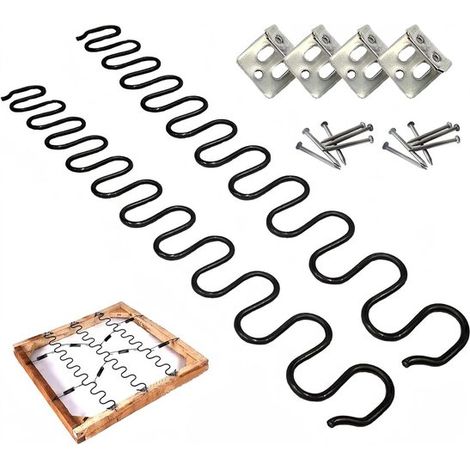 2 molle di ricambio per divano piatto, kit di riparazione per molle del divano, divano e tappezzeria, clip e viti per molle incluse, diametro del filo 4,0, lunghezza 55 cm