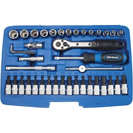 SW-Stahl 06450L jeu de clés à douille I 41 pièces I 1/4 pouce I mallette à outils qualité industrielle