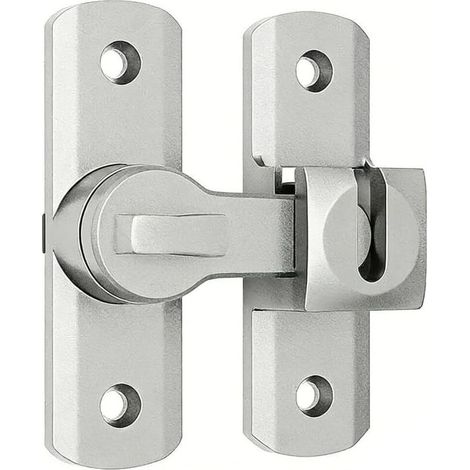 Serrure Porte Coulissante Argenté 90/180 Degrés Verrou Porte Interieure Loquet Porte Exterieur Fermeture Porte Coulissante Alliage Zinc Antivol pour Fenêtres Armoires Cuisines 1 Pièce (1/5)