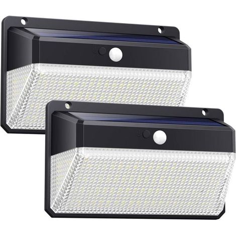 158 LED Solar-Außenleuchte mit Bewegungssensor und kabellosem Flutlicht 【Wasserdicht, beschlagfrei, schneesicher, wetterfest】 (1/5)