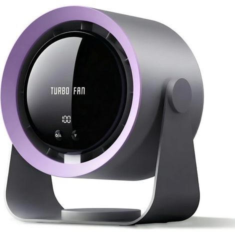 Ventilador de mesa，Ventilador portátil，Ventilador de mesa recargable，Ventilador de escritorio USB con pantalla LED，5 velocidades ajustables (1/5)