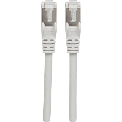 Intellinet 317245 RJ45 Patchkabel CAT 6a S/FTP 5.00 m Grau Folienschirm, Geflechtschirm, Halogenfrei (1/2)