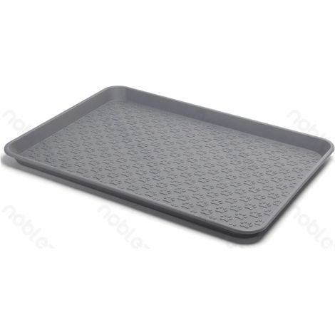 Tapis d'alimentation rectangulaire pour animaux, antidérapant et imperméable, gris
