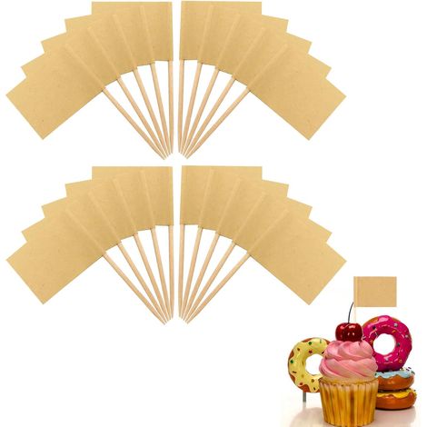 Drapeau des Cure-Dents Vide,Mini Étiquettes,Alimentaires Drapeaux,Etiquette Fromage,Marqueurs de Fromage,Marqueurs de Gâteau,Etiquettes de Fromage,Petites Toothpick Flags,100 PCS (1/5)