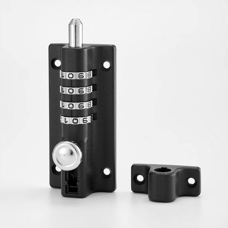Loquet de Verrouillage à Combinaison Verrou à Combinaison à 4 Chiffres Verrou de Porte à Code Mécanique Serrure Sans Clé Glissière Verrou de Porte Inviolable pour Armoire Jardin (1/5)