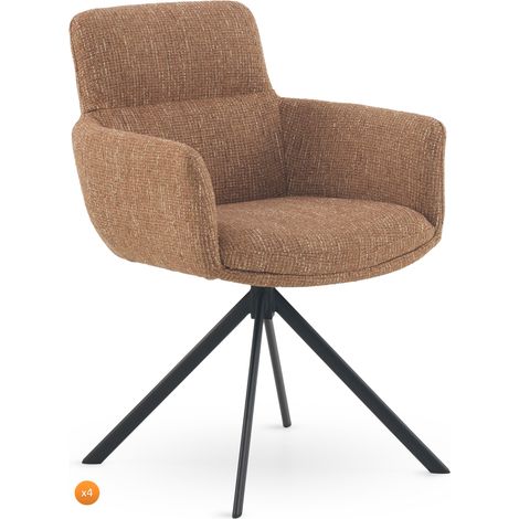 Set 4 sillones tapizados tweed terracota moteado (1/4)