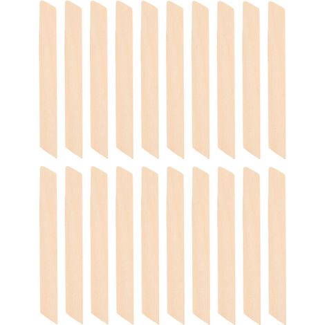 20 bâtonnets en bois de forme carrée pour épilation à la cire, spatules applicatrices (1/5)