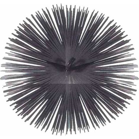 Cepillo para chimenea de acero redondo de 350 mm