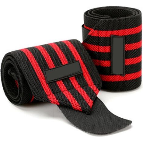 Bracelets de musculation pour haltérophilie – Supports de poignet réglables de 50 cm – Avec boucle pour le pouce et fermeture Velcro – Pour l'entraînement de force et la force athlétique (1/5)