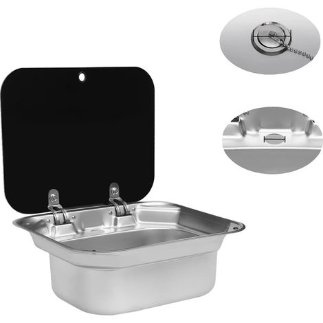Évier RV, Robinet Pliable, Design Économiseur d'Espace, 41 x 36,5 cm (1/2)