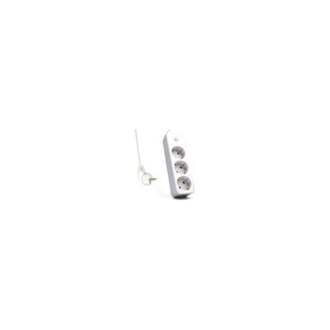 Regleta de alimentacion multiple welly enjoy 3 salidas schuko 16a con interruptor de encendido apagado blanco plateado WY13163