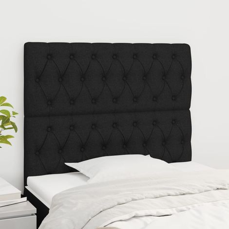 Tête de lit Noir 90x7x118/128 cm Tissu