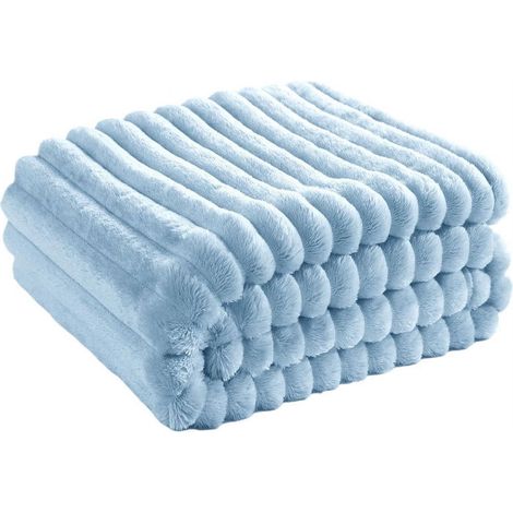 Couverture Jetable - Couverture En Fibre De Polyester - Pour Canapé Ou Lit - 70 X 100 Cm - Bleu Ciel (1/5)