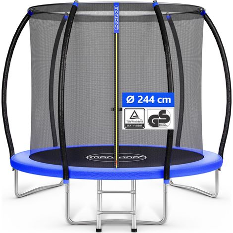 MONZANA® Trampoline 8ft/10ft Trampoline Outdoor Large Trampolines with Internal Safety Net and Ladder, Heavy Duty, Max Load 150kg 330lb Rebounder Trampolines for Adults Family Kids 244cm (1/7)