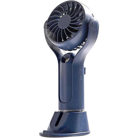 Ventilateur de table, petit ventilateur portable, idéal pour les voyages et les activités de plein air (bleu). (1/5)