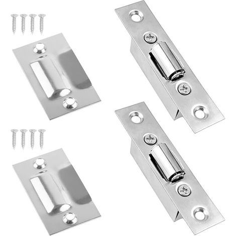 Deux loquets à billes, ferrures de porte dissimulées à billes en acier inoxydable, convenant àKTVChambre, Salle de bain (1/5)