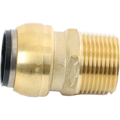 ELMAG Einschraub-Steckverbinder Messing SharkBite für Rohr 22 mm und 3/4 (1/2)