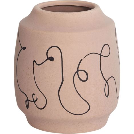 Blumenvase SKATE Steinzeug 20 cm Sandbeige