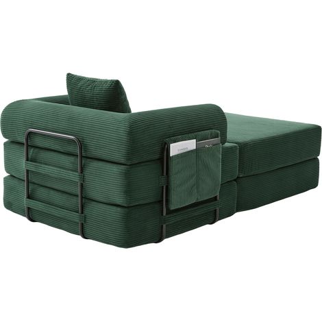 Fauteuil en velours côtelé avec structure métallique robuste, coussin inclus, design ergonomique pour un confort durable (1/5)