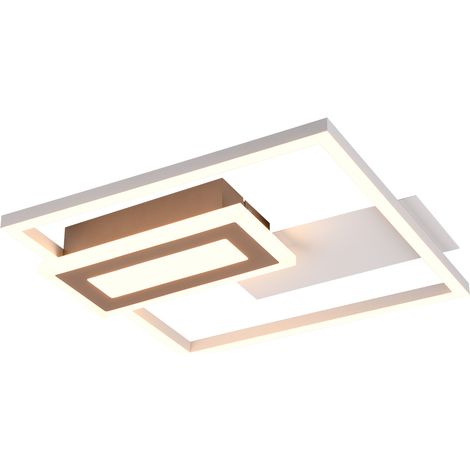 Plafoniera LED, metallo, grigio, 33x4,5x30 cm, Spiro (1/4)
