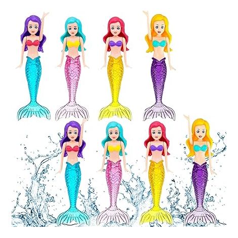 Lot de 8 Jouets de plongée sous-Marins avec sirènes phosphorescentes, pour Piscine, Piscine et Baignoire, Plaisir Familial, avec Jeux de Groupe à partir de 1 an (édition Classique) (1/4)