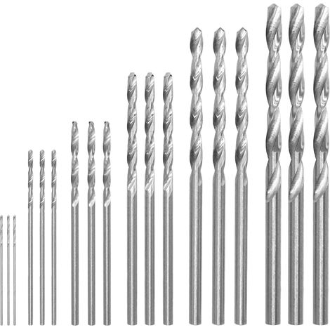 60 Pièces Forets Hélicoïdaux Micro Drill Bits 0.5/1/1.5/2/2.5/3MM Mini Forets Bois Utilisé pour Bois Panneaux de Fibres Plastique,PVC(Argent) (1/5)