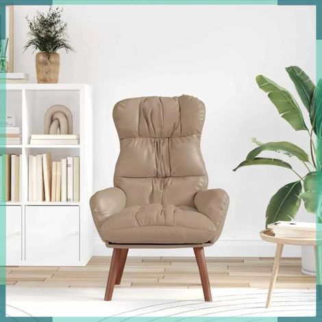 Fauteuil de relaxation - 42001877 Cappuccino - Simili cuir marron - Structure bois massif - 69 x 74 x 93 cm (1/5)