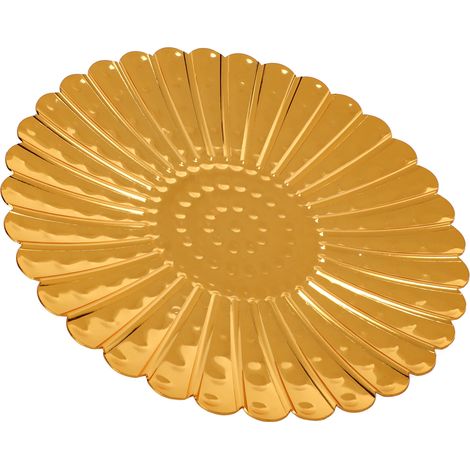 Plateau à fruits doré, motif dentelle de chrysanthèmes, élégant plateau à bonbons antirouille pour tables de cuisine, bureaux, salons, buffets et bars