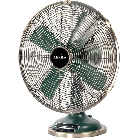 Ventilador Sobremesa Capitolio Oliva/cuero 37w 3velocidades 4asp Fijo Y Rotatorio 42x35x27cm