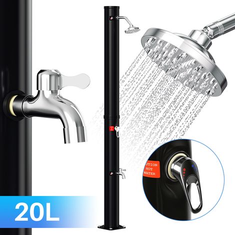 Jiubiaz Doccia solare da esterno da 20 litri con lavapiedi – Per lavarsi i piedi prima di entrare in piscina