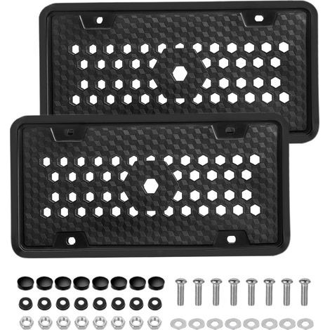 Supports de plaque d'immatriculation en silicone noir, plaques d'immatriculation résistantes aux intempéries, accessoires auto (1/5)