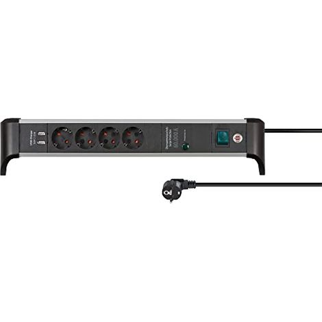 Brennenstuhl 1391020410 Multipresa con protezione da sovratensioni Argento, Nero Schuko 1 pz. (1/4)