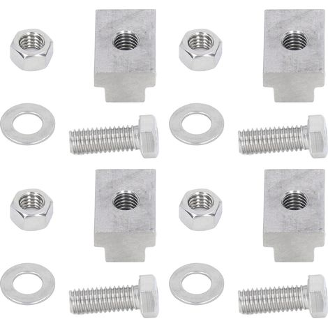 Kit de 4 vis à rainure en T pour rails de lit, écrous 3/8 po-16, en acier inoxydable, de rechange pour camionnettes Tacoma et Tundra. (1/5)